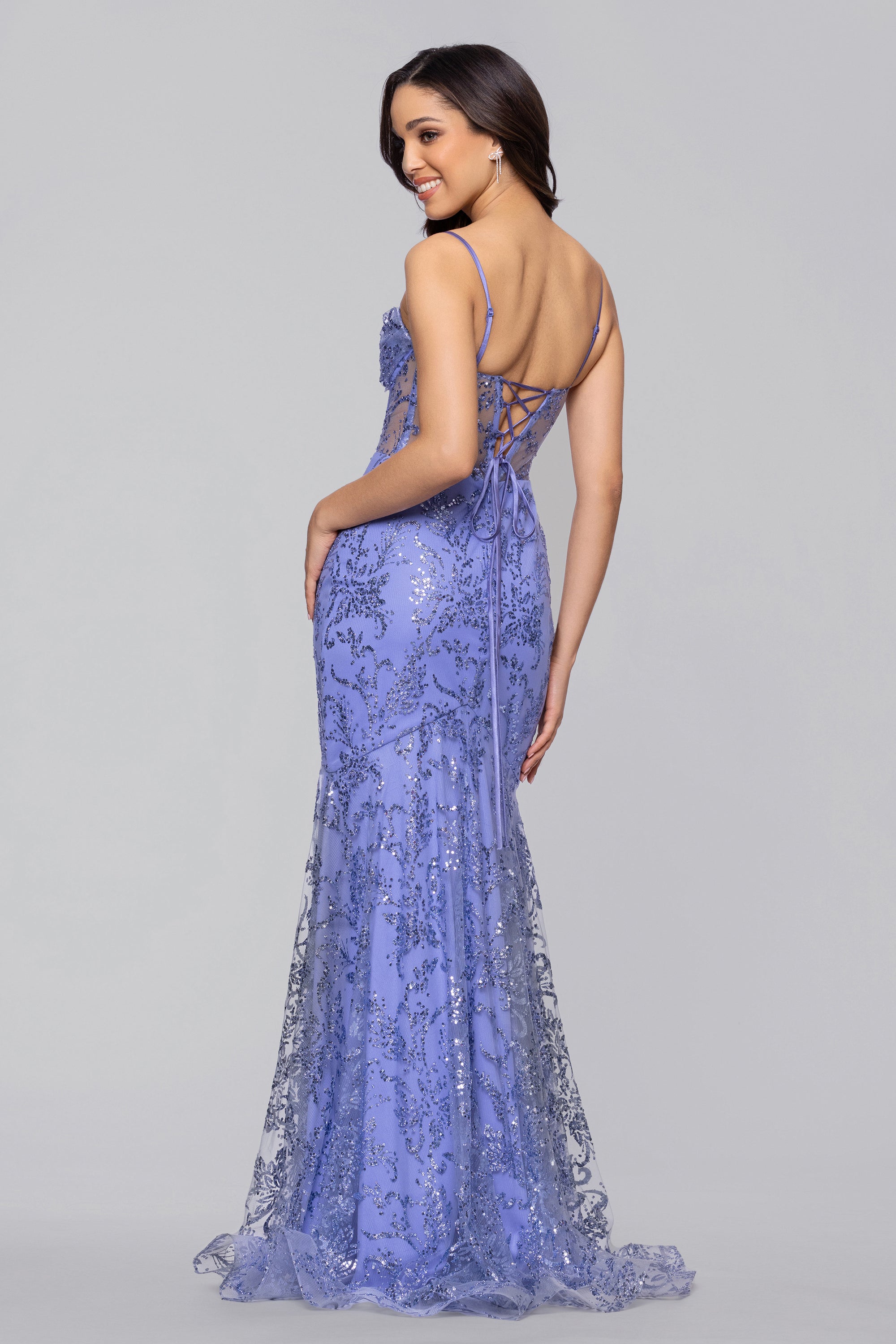 Juniors Blondie Nites Glitter Mesh Corset Sheath Dress 9 Periwinkle | Boscov's Juniors Blondie Nites Glitter Mesh Corset Sheath Dress 9 Periwinkle | Boscov's