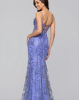 "Melanie" Long Spaghetti Strap Glitter Mesh Dress