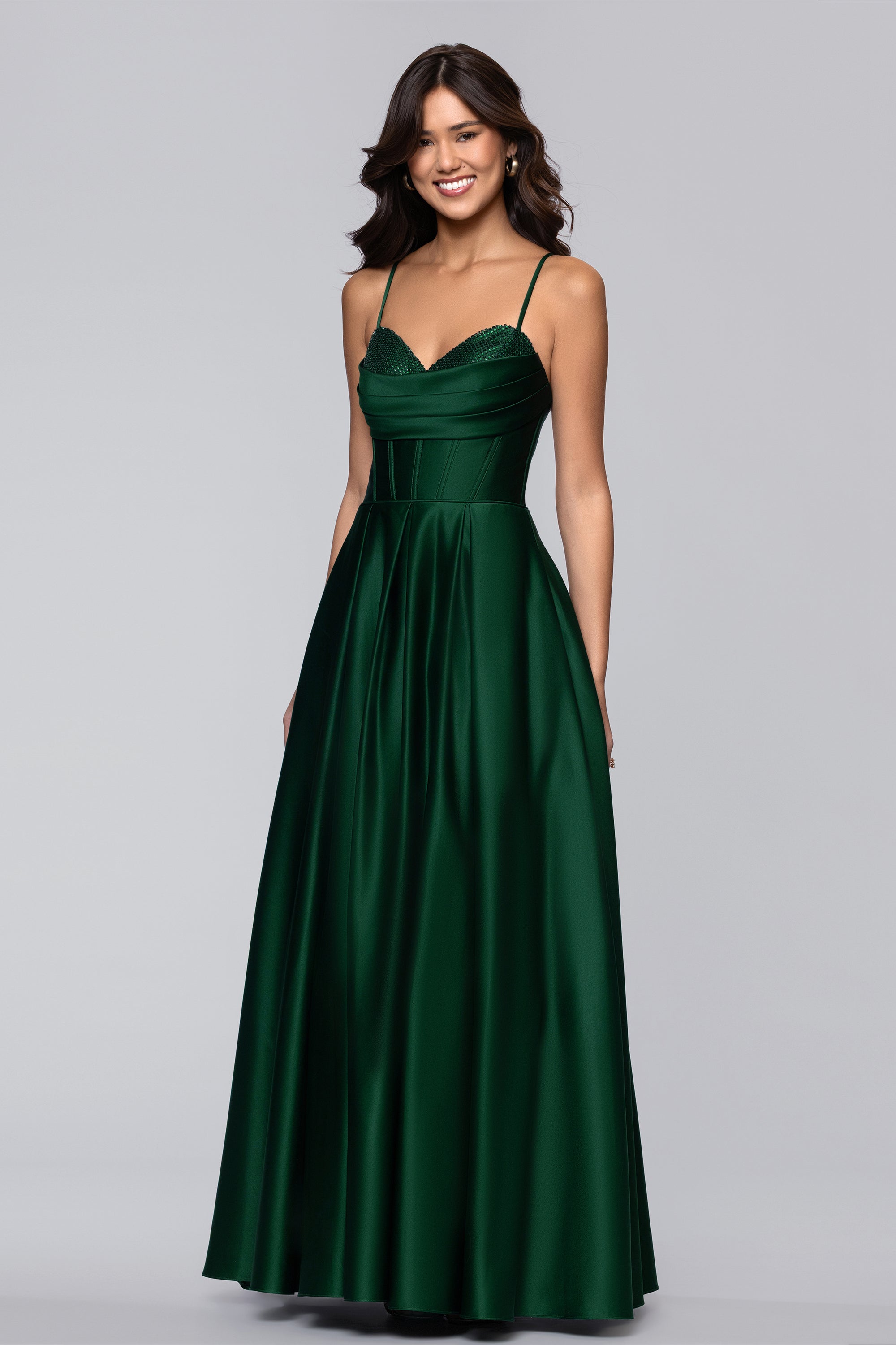 Leah Satin Stone Cowl Neck Floor Length Gown | Blondie Nites Navy / 11 Leah Satin Stone Cowl Neck Floor Length Gown | Blondie Nites Navy / 11