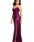 "Daisy" Satin Strapless Floor Length Dress