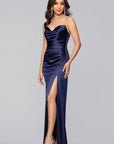 "Daisy" Satin Strapless Floor Length Dress
