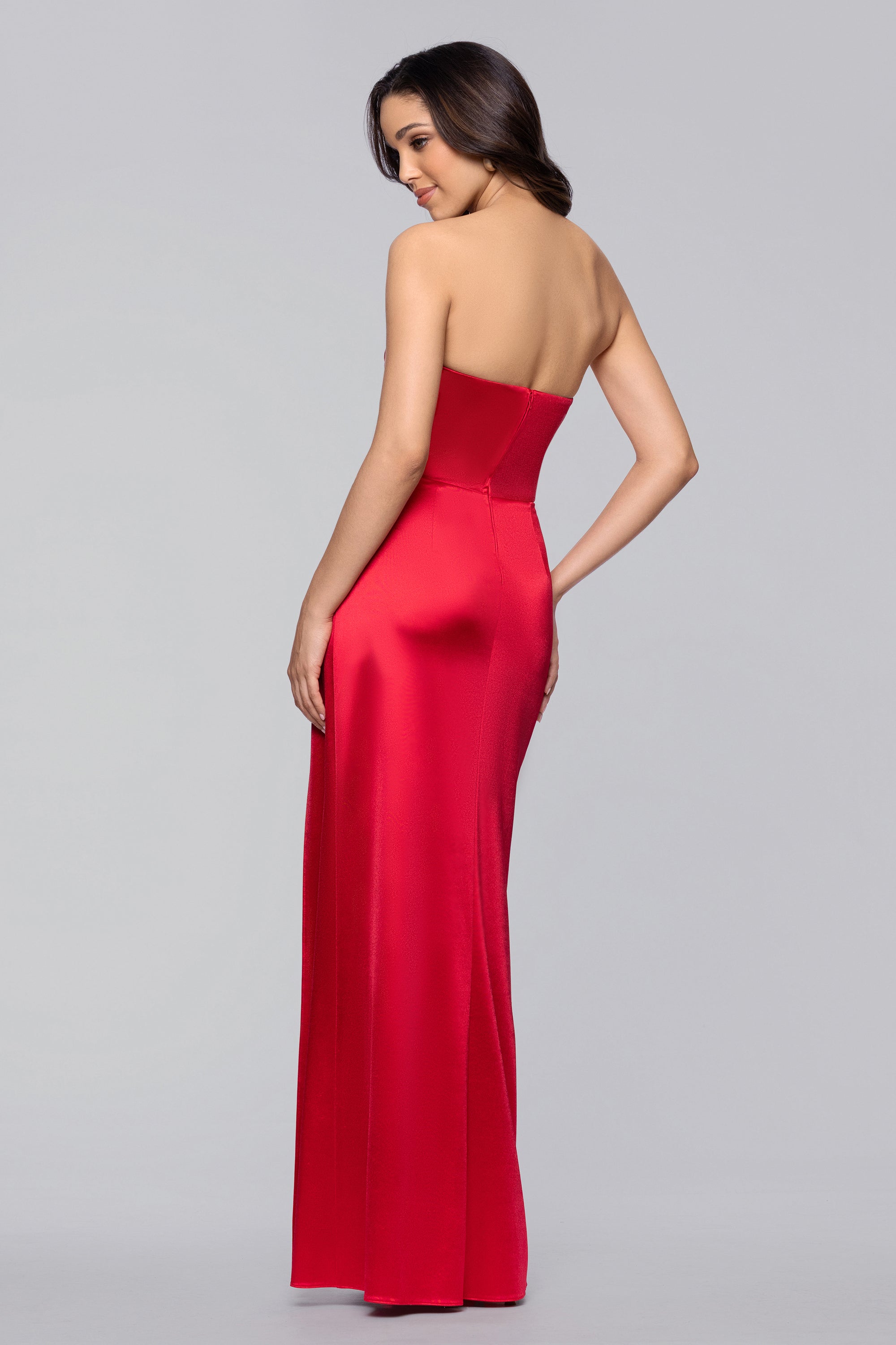 Daisy" Satin Strapless Floor Length Dress | Blondie Nites Daisy" Satin Strapless Floor Length Dress | Blondie Nites