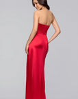 "Daisy" Satin Strapless Floor Length Dress