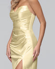 "Daisy" Satin Strapless Floor Length Dress