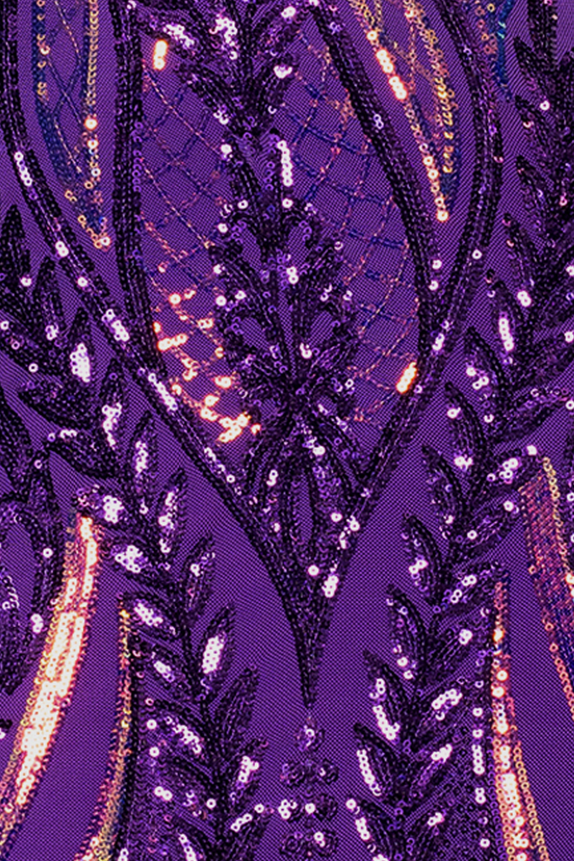 Christine Spaghetti Strap Floor Length Sequin Dress Purple/Multi / 5 Christine Spaghetti Strap Floor Length Sequin Dress Purple/Multi / 5