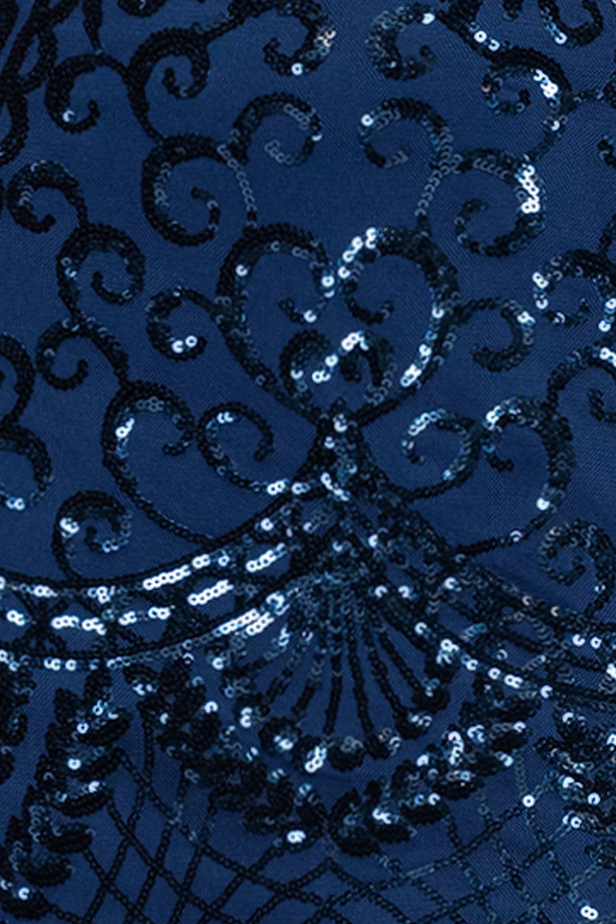 sequins patterns on dress Strapless Sequin Gown with Floral Design 44726