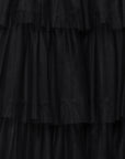 "Charlotte" Long Mesh Off the Shoulder Applique and Ruffle Skirt Dress