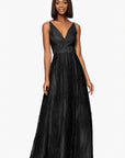 "Gianna" Glitter Mesh Tieback Floor Length Dress