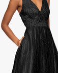 "Gianna" Glitter Mesh Tieback Floor Length Dress