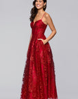 "Lory" Glitter A-Line Floor Length Dress