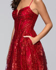 "Lory" Glitter A-Line Floor Length Dress