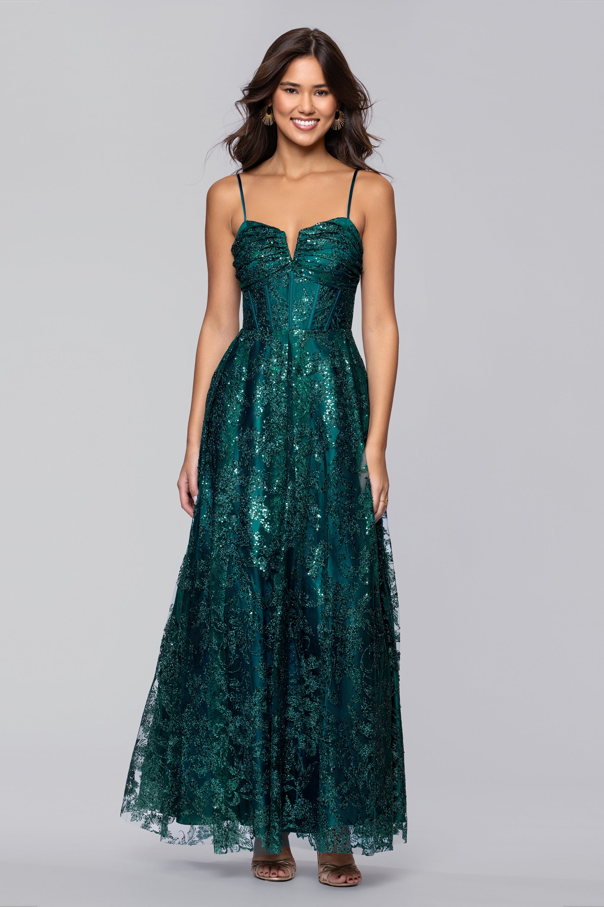 Lory Glitter A-Line Floor Length Dress | Blondie Nites Red / 3 Lory Glitter A-Line Floor Length Dress | Blondie Nites Red / 3