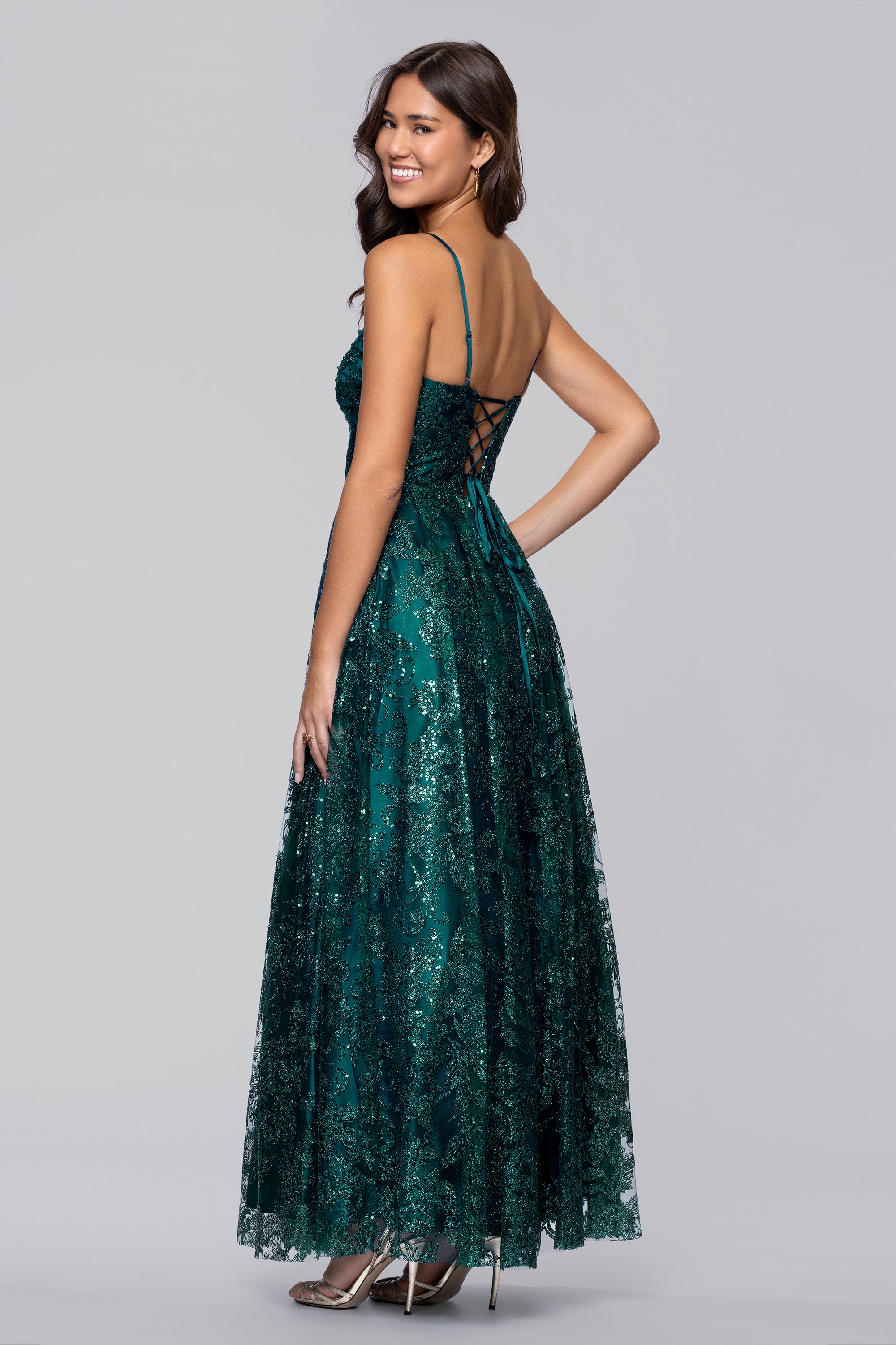Lory Glitter A-Line Floor Length Dress | Blondie Nites Red / 3 Lory Glitter A-Line Floor Length Dress | Blondie Nites Red / 3