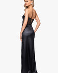 "Irina" Satin Embellished Corset Floor Length Dress