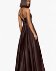 "Brianne" Satin Corset Floor Length Gown