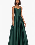 "Brianne" Satin Corset Floor Length Gown