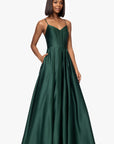 "Brianne" Satin Corset Floor Length Gown