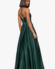 "Brianne" Satin Corset Floor Length Gown