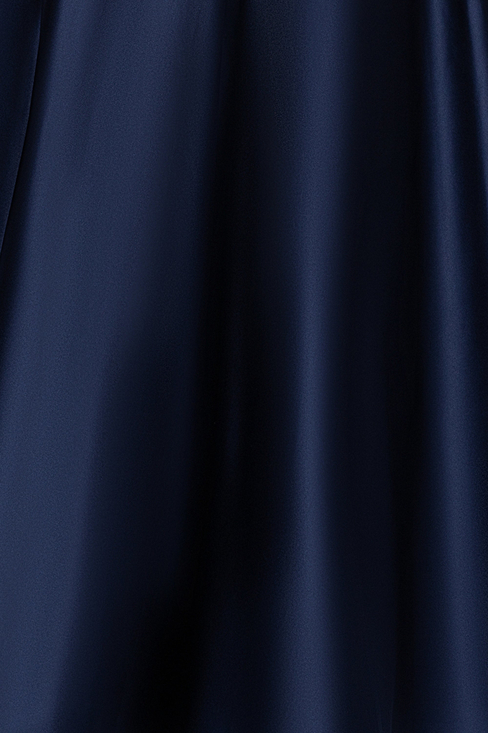 "Felicity" Satin Drape Neck Applique Floor Length Dress