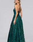 "Kelly" Long Glitter Sweetheart Neckline Gown