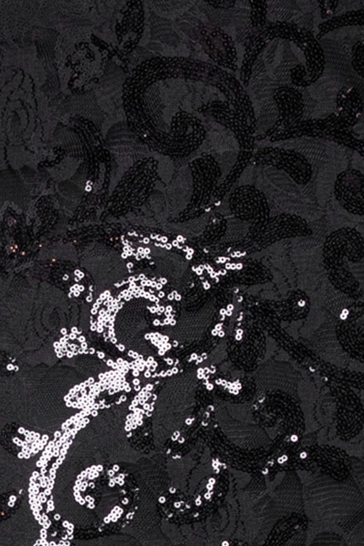 "Maisie" Sequin Lace V-Neck Floor Length Dress