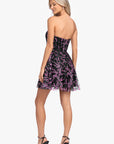 "Susan" Short Flower Mesh Strapless Dress