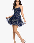 "Holly" Short Glitter Party Tieback Dress
