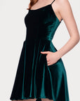 Blondie Nites "Jaycee" Velvet Tieback Sleeveless Short Dress