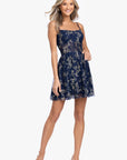 "Graclyn" Caviar Glitter Illusion Bodice Short Party Dress