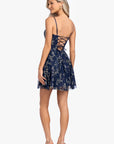"Graclyn" Caviar Glitter Illusion Bodice Short Party Dress