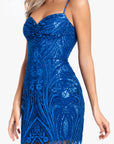 "Maxine" Glitter Mesh Spaghetti Strap Short Dress