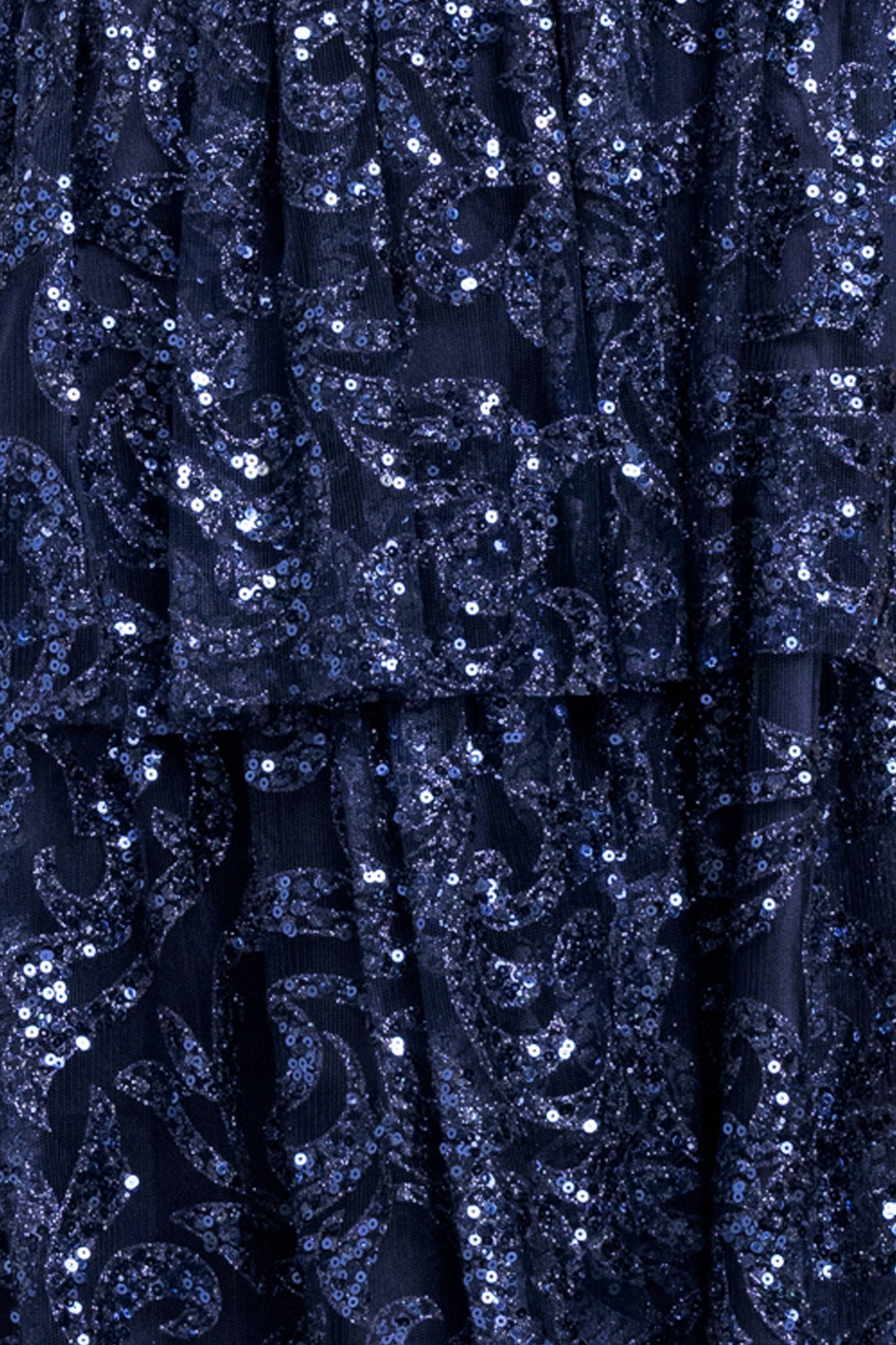 "Amanda" Short Illusion Glitter Tier Party Dress