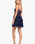 "Amanda" Short Illusion Glitter Tier Party Dress