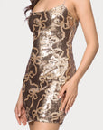 "Rosie" Sequin Tieback Spaghetti Strap Short Dress