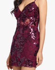 "Aurora" Short Sequin Lace Illusion Slim Dress