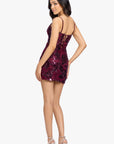 "Aurora" Short Sequin Lace Illusion Slim Dress
