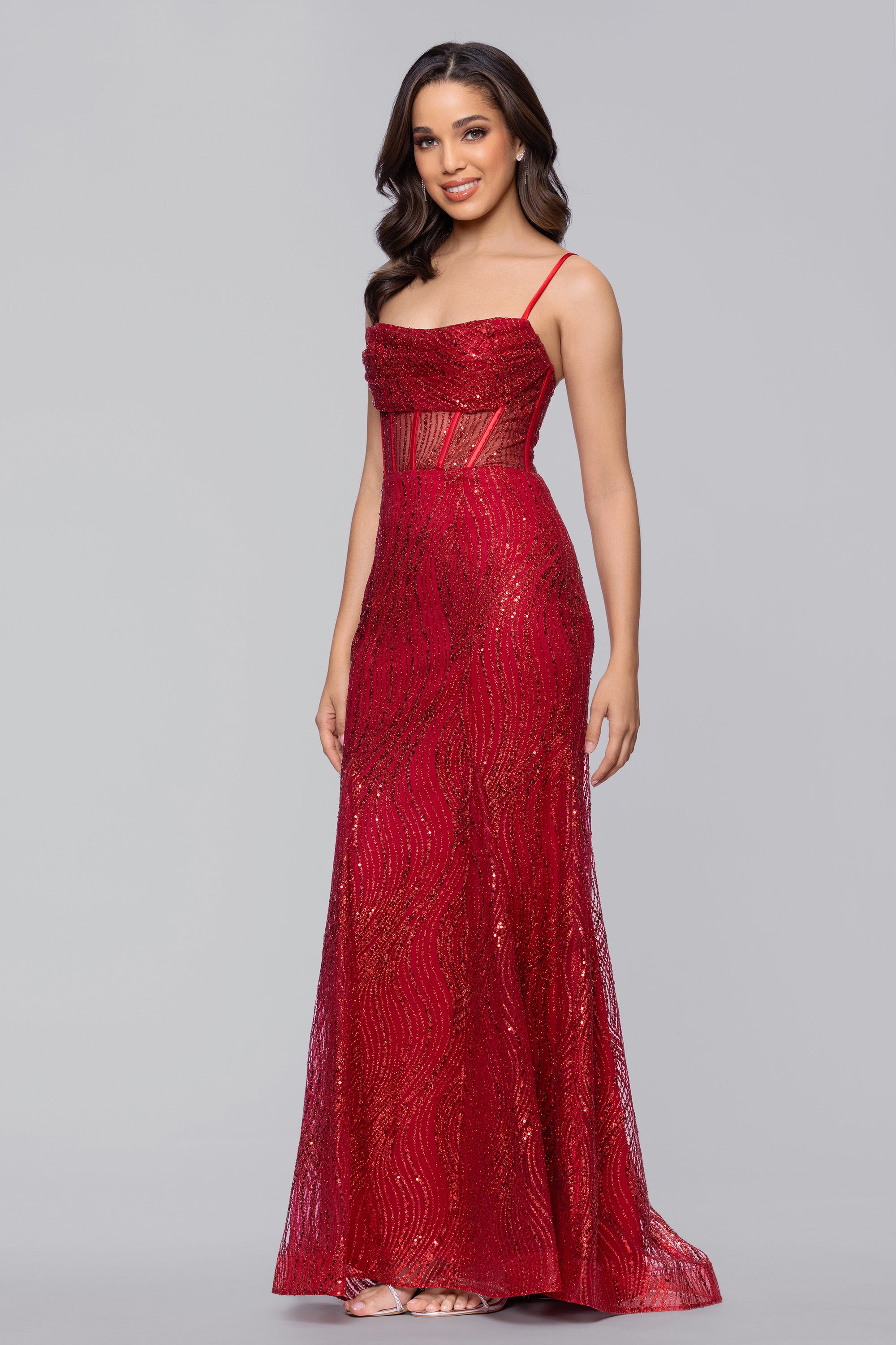 Blondie Nites Juniors' Embellished Sleeveless Ball Gown - Red - Size 9 Blondie Nites Juniors' Embellished Sleeveless Ball Gown - Red - Size 9