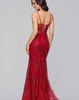 "Tracy" Glitter Drape Neck Floor Length Dress