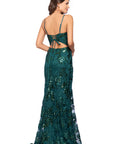 "Brielle" Sequin V-Neck Floor Length Dress