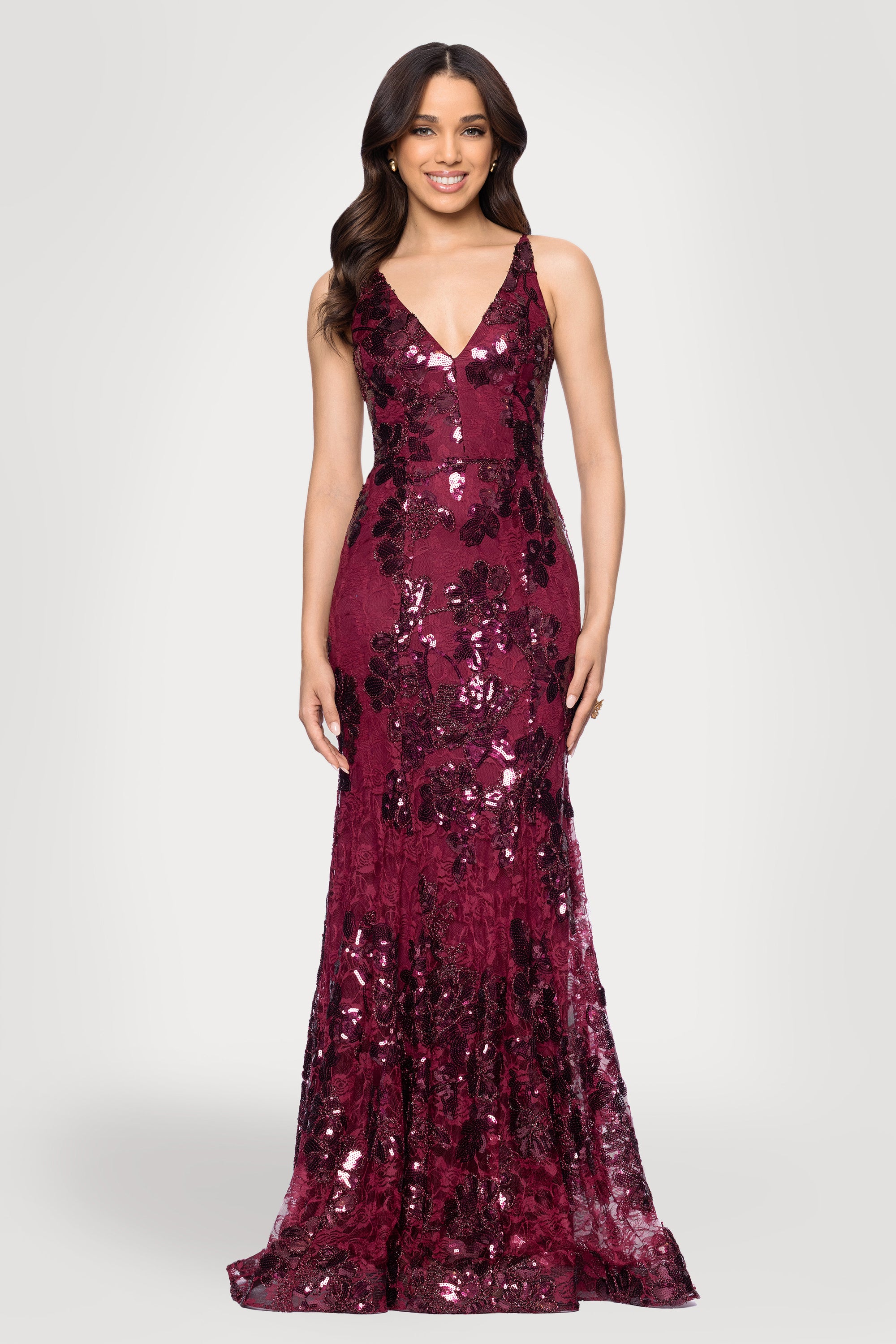 Brielle Sequin V-Neck Floor Length Dress | Blondie Nites Black / 5 Brielle Sequin V-Neck Floor Length Dress | Blondie Nites Black / 5