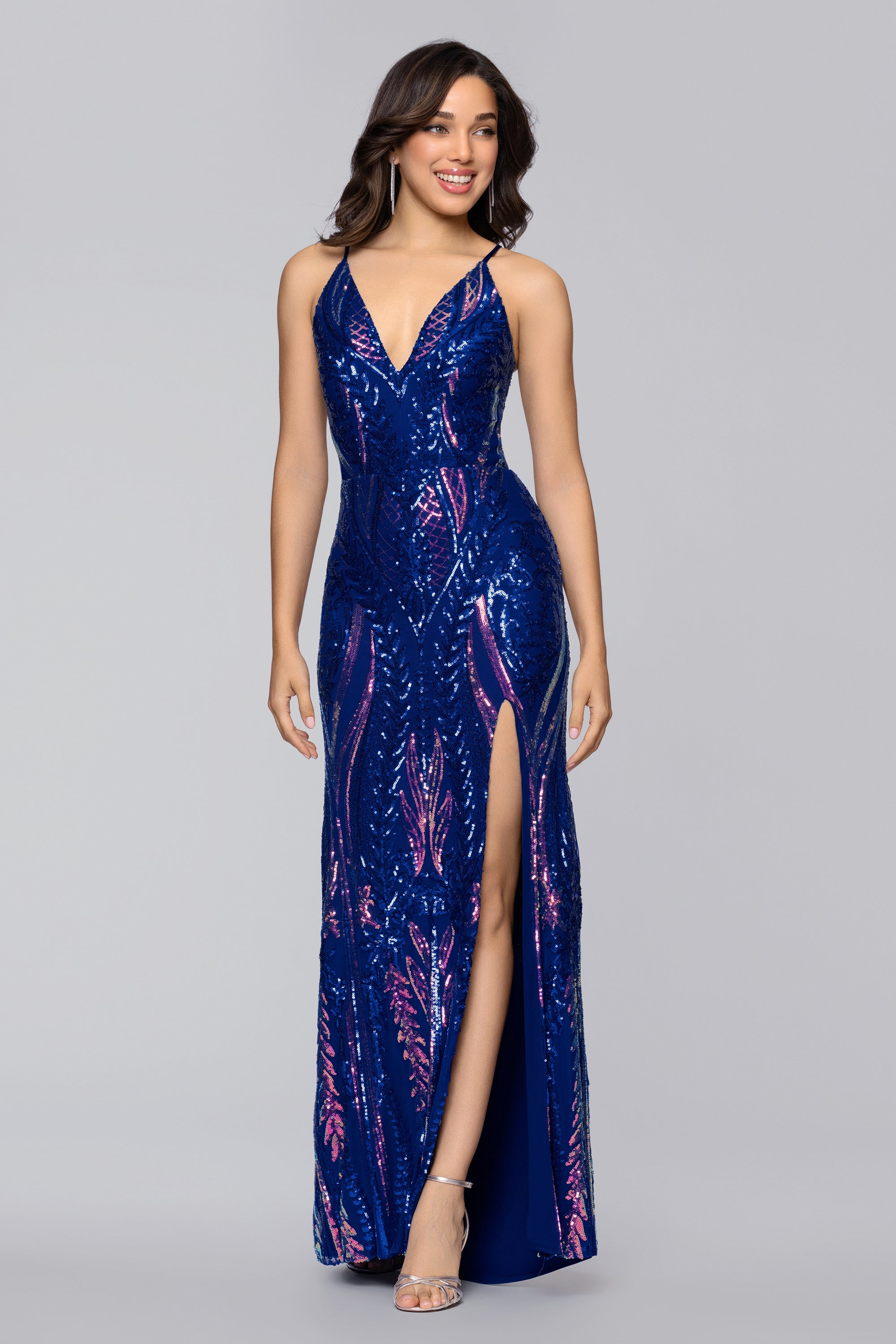 Fiona Sequin Pattern V-Neck Dress Fiona Sequin Pattern V-Neck Dress