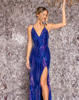 "Fiona" Sequin Pattern V-Neck Dress