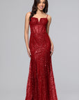 "Karla" Glitter Mesh Spaghetti Strap Floor Length Dress
