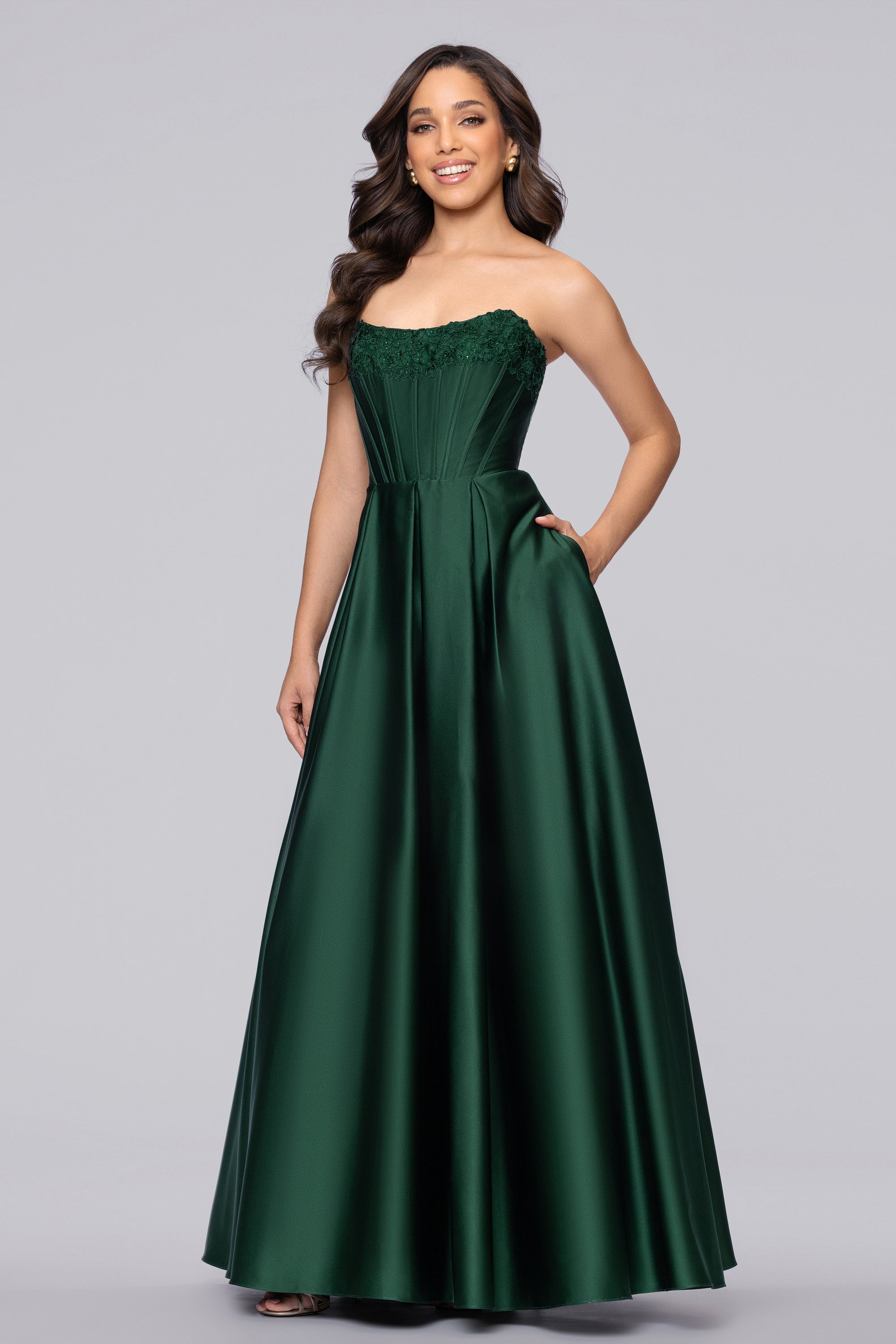 Mia Satin Strapless A-Line Corset Floor Length Dress | Blondie Nites Wine / 0 Mia Satin Strapless A-Line Corset Floor Length Dress | Blondie Nites Wine / 0