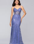 "Tessa" Glitter Backless Floor Length Dress
