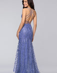 "Tessa" Glitter Backless Floor Length Dress