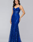 "Tessa" Glitter Backless Floor Length Dress