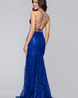 "Tessa" Glitter Backless Floor Length Dress