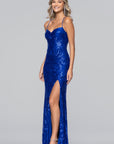 "Kenny" Sequin Sweetheart Floor Length Dress