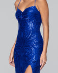 "Kenny" Sequin Sweetheart Floor Length Dress